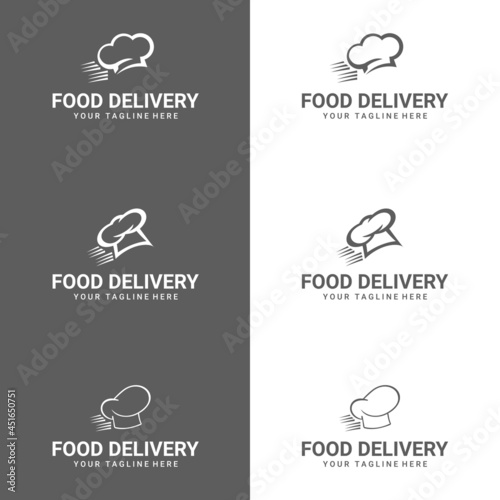 food delivery logo design template. Illustration of a restaurant and cafe business logotype.