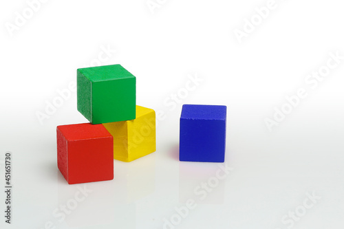 four colorful cubes