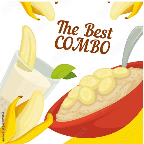 Best combo, banana porridge and smoothie menu