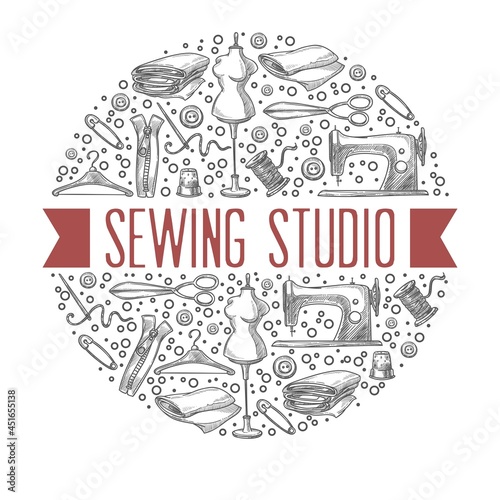 Sewing studio, atelier giving master class lessons