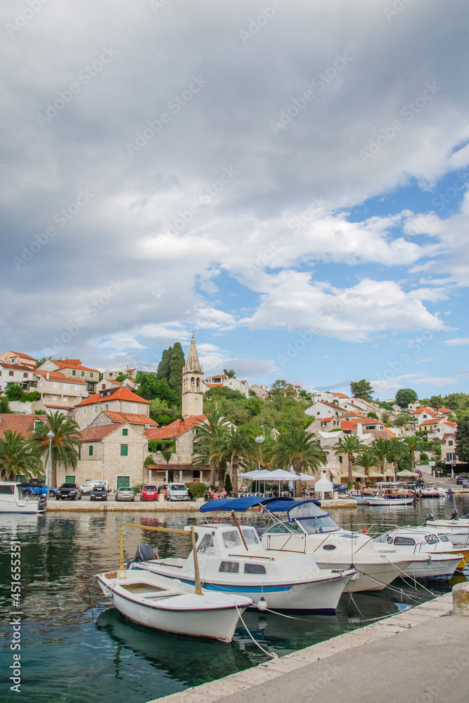 Picturesque bay in Splitska village. Splitska is situated on the north coast of Brac island in Croatia