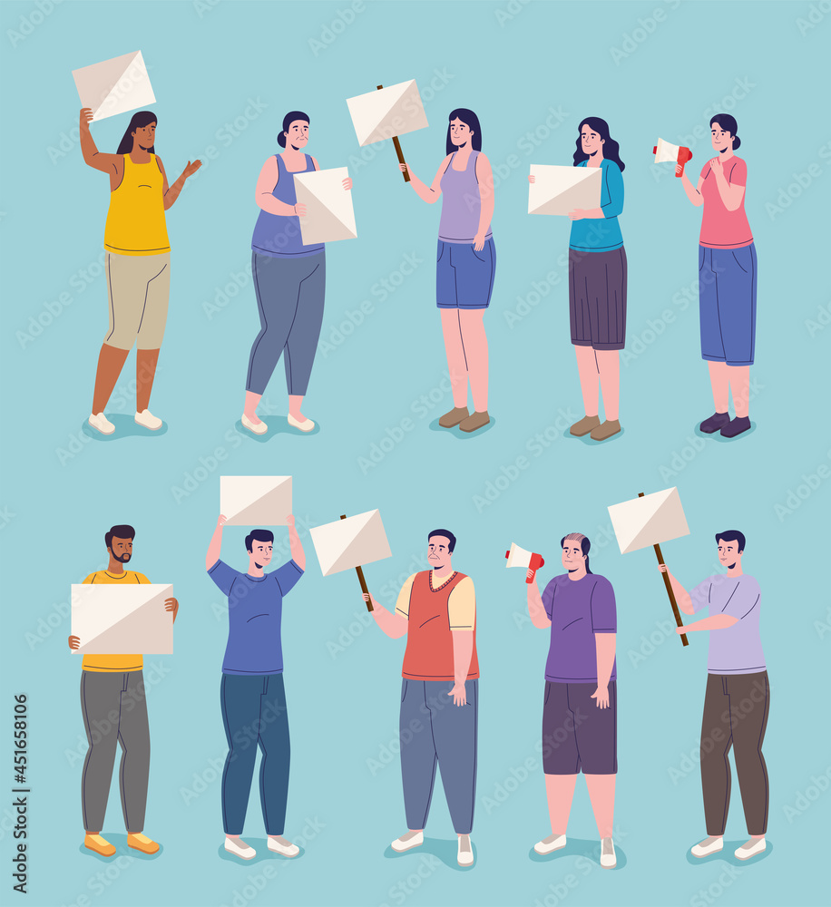 Obraz premium ten persons protesting