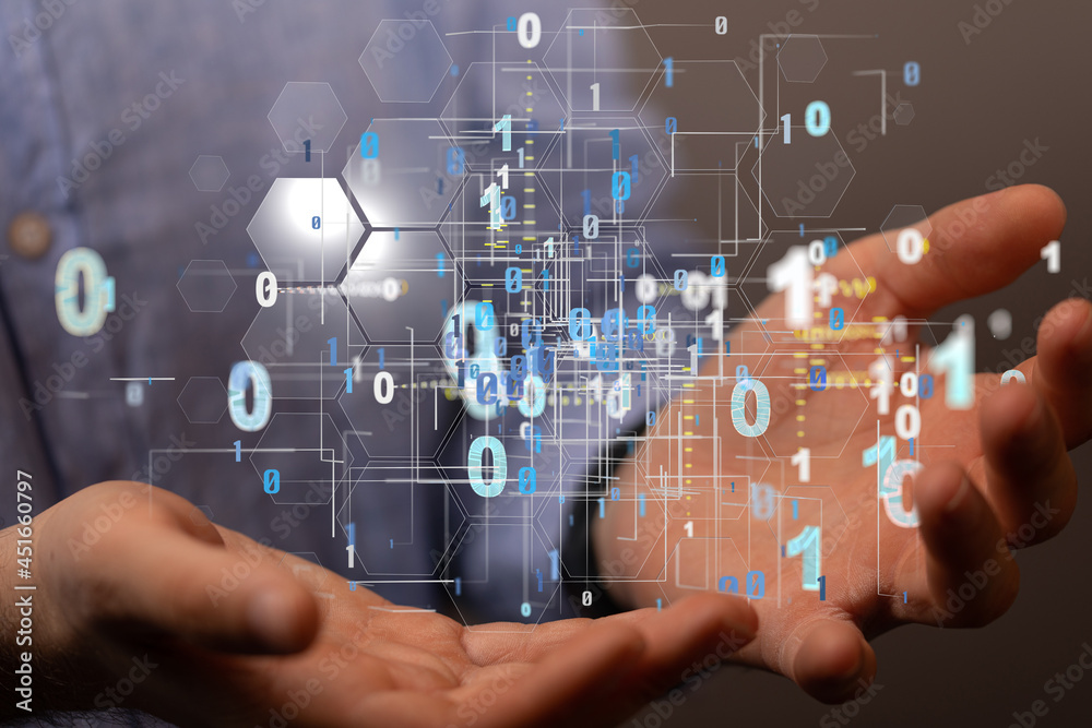 Technology background. Big data concept. Binary Technology background. Big data concept. Binary