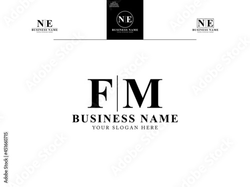 Letter FM Logo, Monogram fm logo icon vector with Abstract F&M unique and simple letter logo design for all kind of business