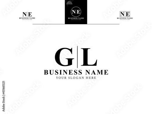Letter GL Logo Design, Monogram gl logo icon vector with Abstract G&L unique and simple letter logo design for all kind of business