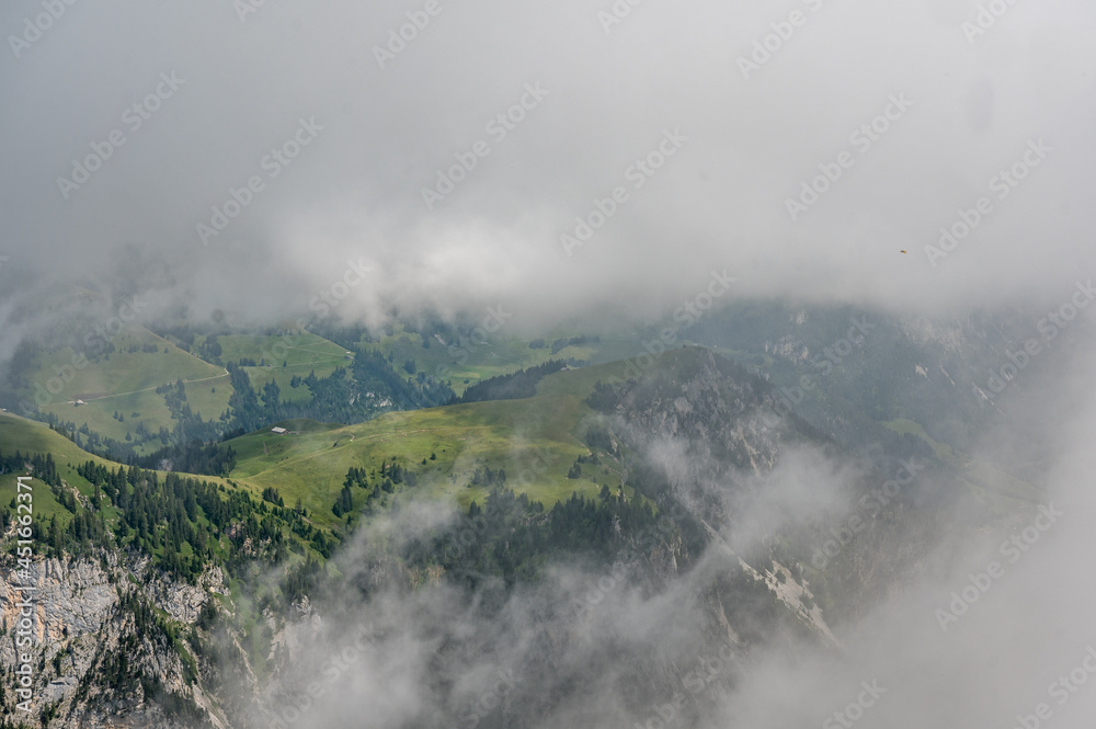 misty view into Diemtigtal from Seehorn