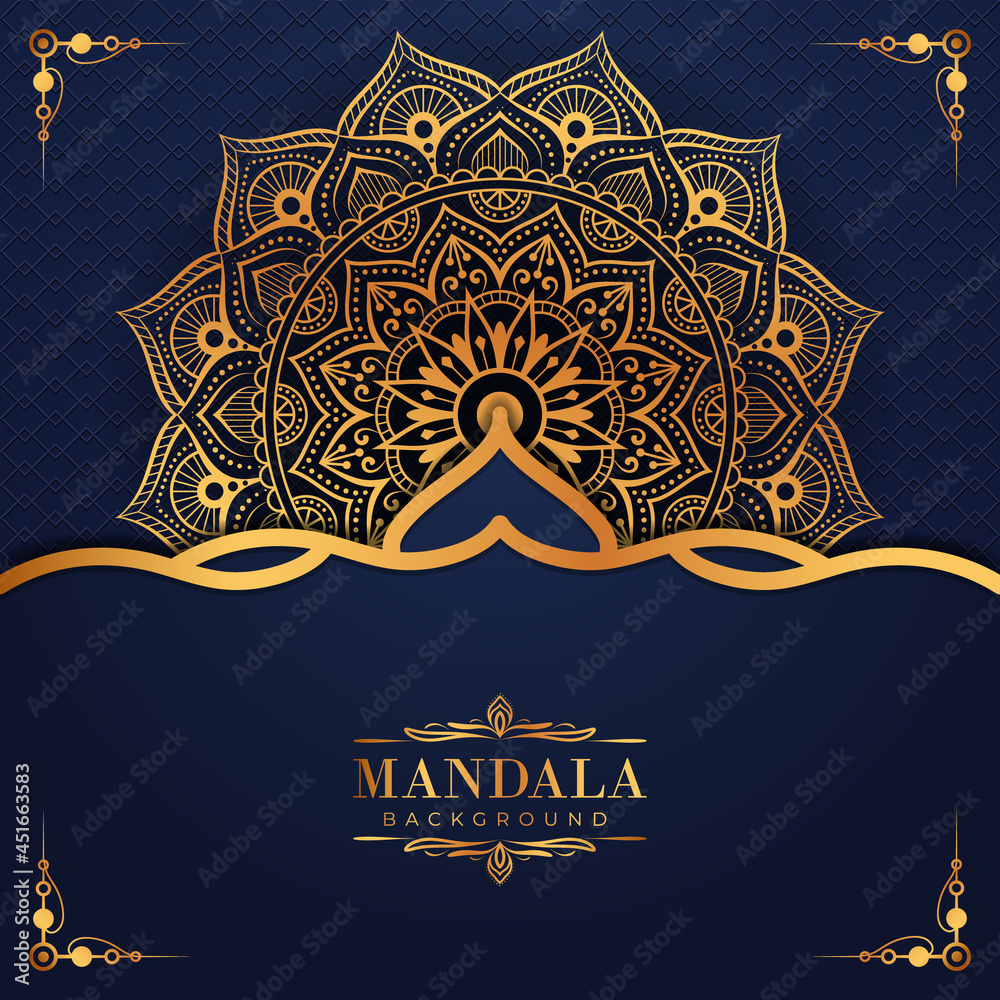 Luxury mandala background with golden arabesque pattern Arabic Islamic east style. Decorative mandala for print, poster, cover, brochure, flyer, banner, and your desired ideas. Mandala for Henna.