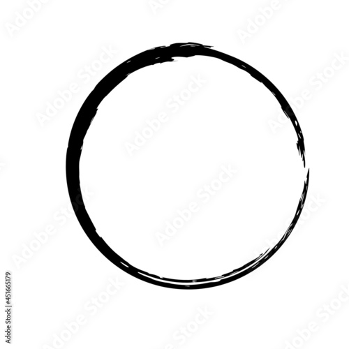 Round grunge frame. Circle black border