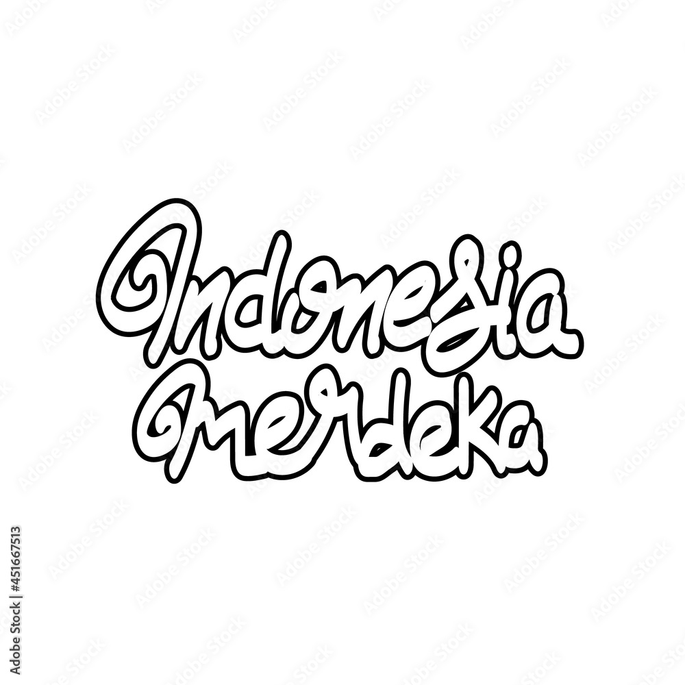 Hand lettering script indonesia merdeka design Hand lettering script indonesia merdeka design