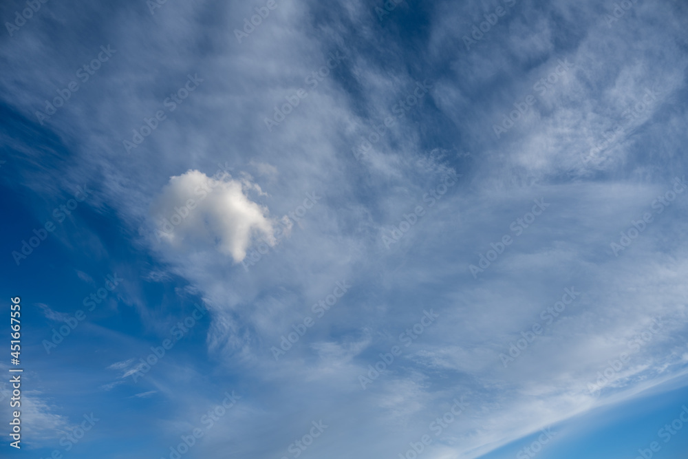 Detailed image of white clouds in a colorful blue sky.
Detailed image of white clouds in a colorful blue sky.