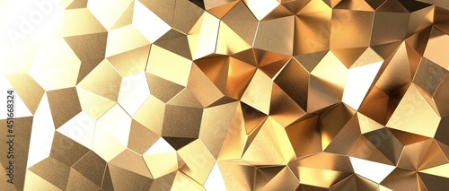 Abstract gold polygon background on texture photo