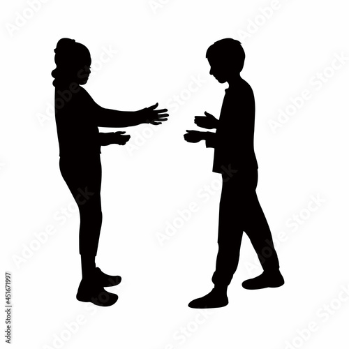 children bodies silhouette vector