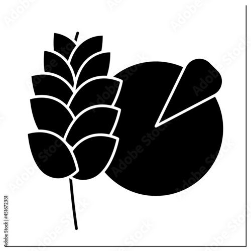 Total carbohydrates glyp icon. Carbs Content. Macronutrients. Nutrition facts. Healthy, balanced nutrition concept. Diet.Filled flat sign. Isolated silhouette vector illustration