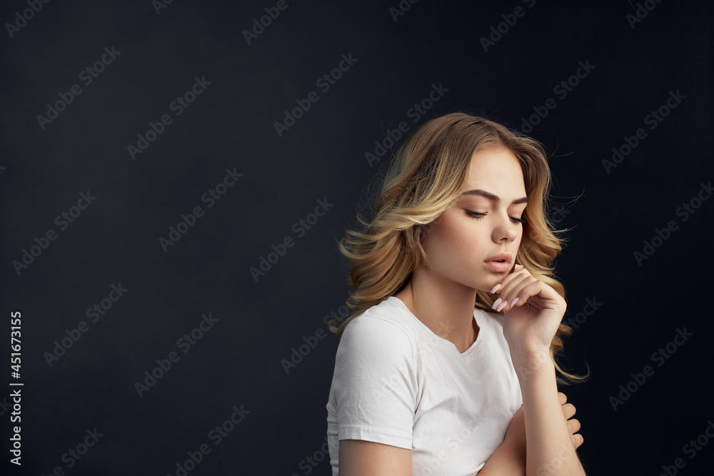 Fototapeta premium woman hairstyle fun Studio cropped view