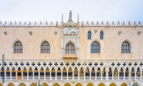 Ornamental decoration of Doges Palace, Italian: Palazzo Ducale, in Venice, Italy.