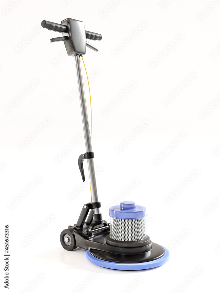 Handheld floor buffer on white Handheld floor buffer on white