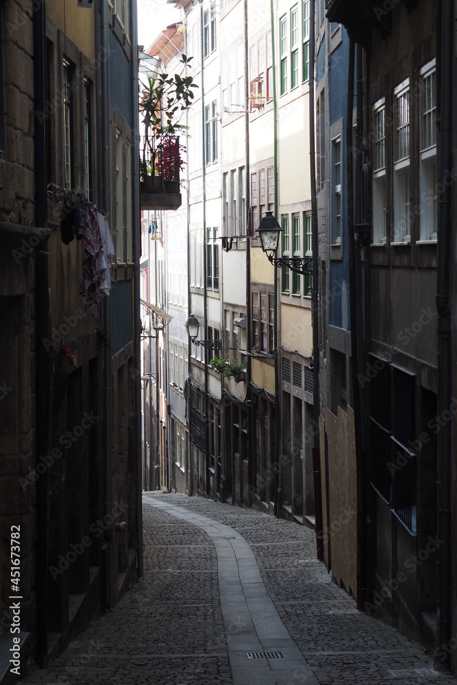 Narrow street of the city of Porto