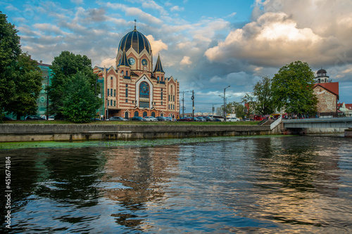 Amazing Summer panorama with Synagogue in Kaliningrad 