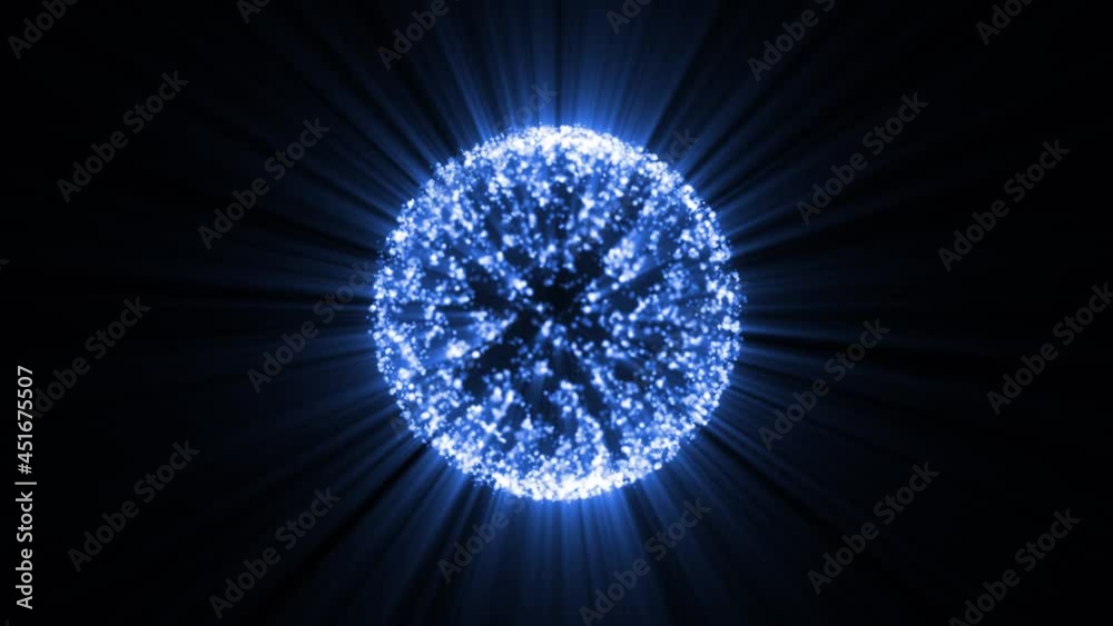 Abstract background 3D animation shiny blue futuristic spheric object rotates and transforms in space, loop. Abstract background 3D animation shiny blue futuristic spheric object rotates and transforms in space, loop.
