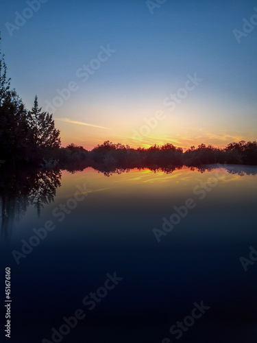 sunset over the lake