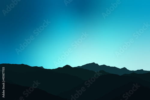 Dark Mountain Background Illustration Design. This type of design is used as a background for various games, such as Angry Birds games etc. 