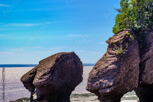 Flowerpot rocks at lowtide at the Bay of Fundy in New Brunswick