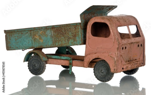 Old toy on a white background.