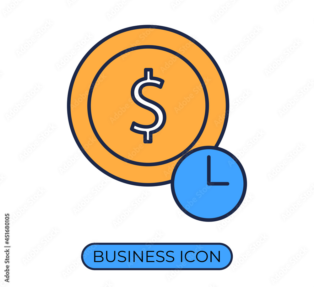 Time is money, vector business illustration concept. Time is money, vector business illustration concept.