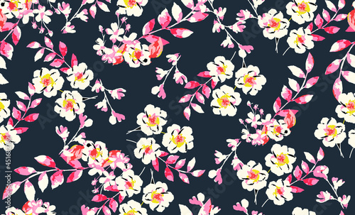Elegant floral pattern in small colorful flowers. Liberty style. Floral seamless background for fashion prints. Ditsy print. Seamless vector texture. Spring bouquet.