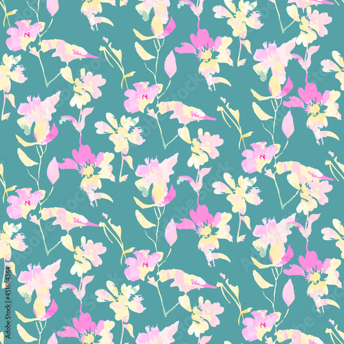 Elegant floral pattern in small colorful flowers. Liberty style. Floral seamless background for fashion prints. Ditsy print. Seamless vector texture. Spring bouquet.