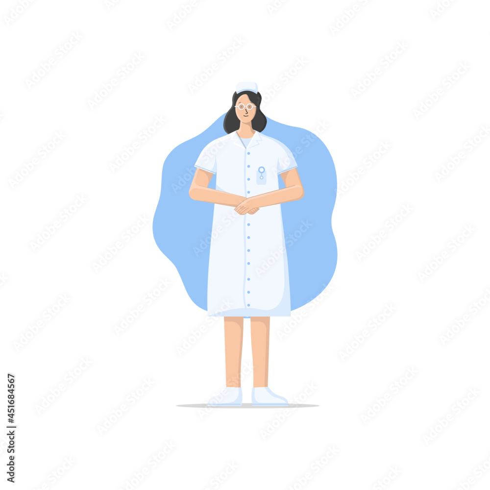vector illustration of a nurse who is ready to take care of a sick patient vector illustration of a nurse who is ready to take care of a sick patient
