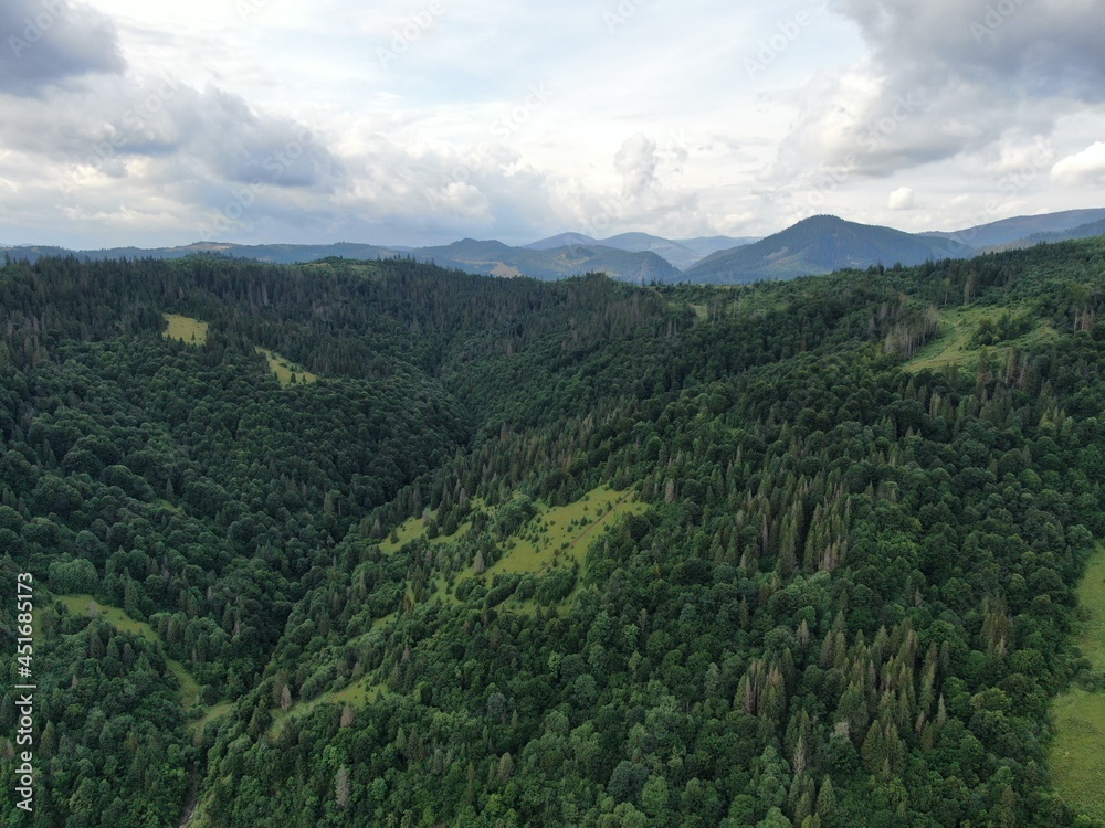 Beautiful natural landscapes in Carpathian mountains.
