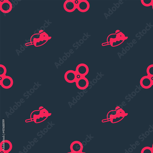 Set Toy horse and Fidget spinner on seamless pattern. Vector