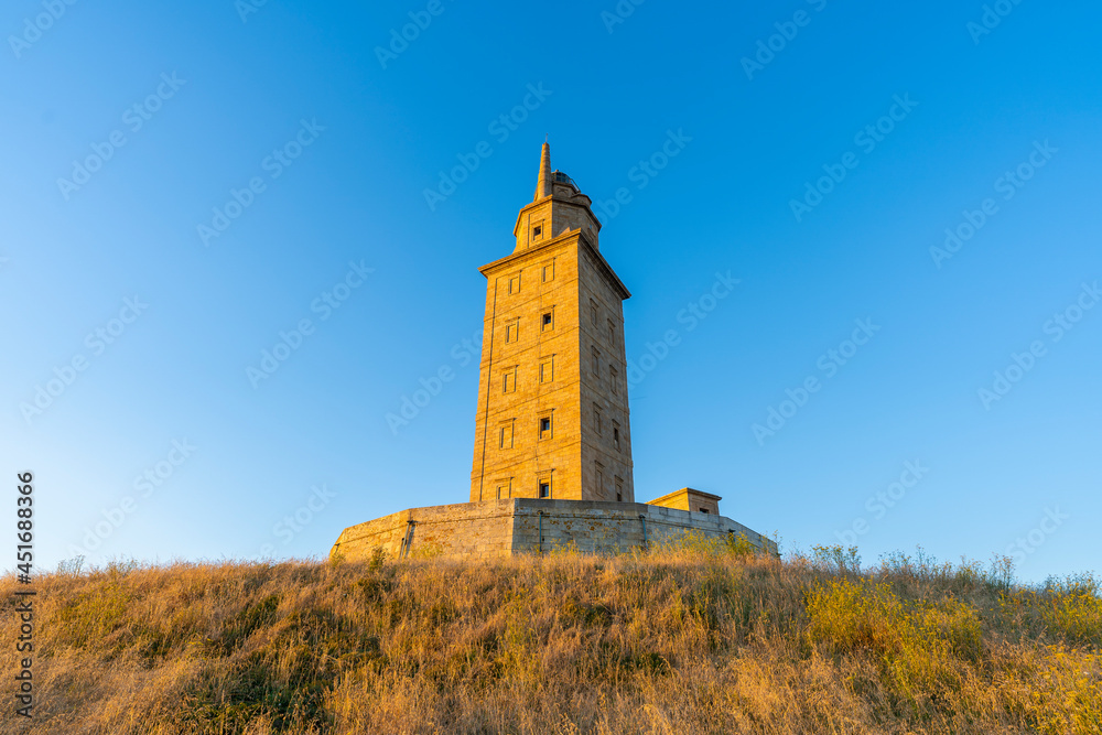 Hercules tower, roman lighthouse located in La Coruna, Spain.