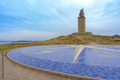 Hercules tower, roman lighthouse located in La Coruna, Spain.