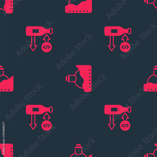 Set Reception of glass bottles and Growth homeless on seamless pattern. Vector