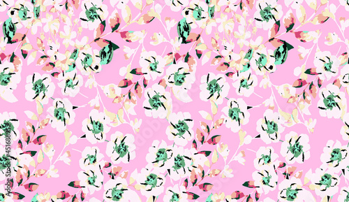 floral seamless pattern. Liberty style. fabric, covers, manufacturing, wallpapers, print, gift wrap. © eylul_design