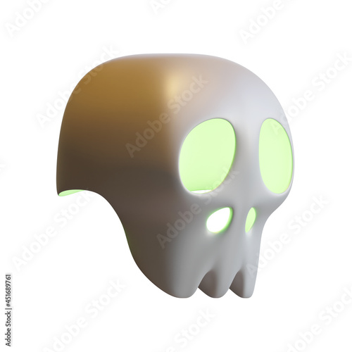 Halloween Skull 3D Rendering Illustration Element