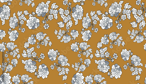 floral seamless pattern. Liberty style. fabric, covers, manufacturing, wallpapers, print, gift wrap.