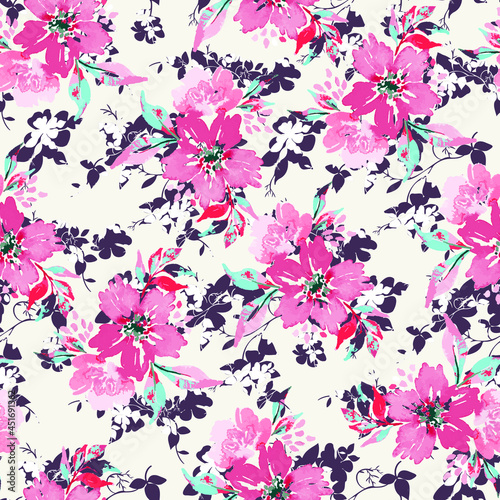 floral seamless pattern. Liberty style. fabric, covers, manufacturing, wallpapers, print, gift wrap.