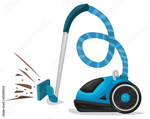 Blue Vacuum Cleaner Cartoon Illustration