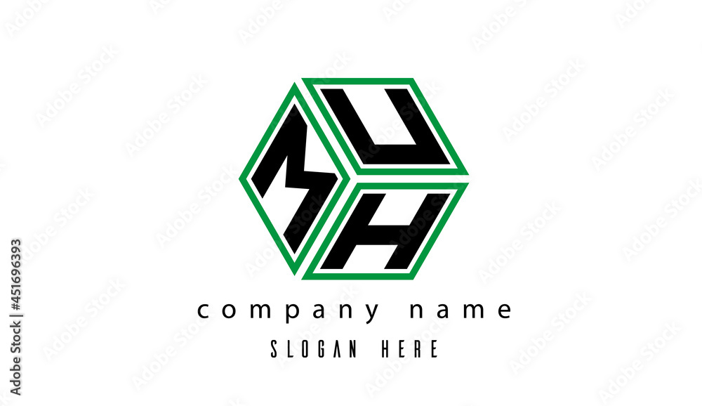 MUH polygon creative latter logo MUH polygon creative latter logo