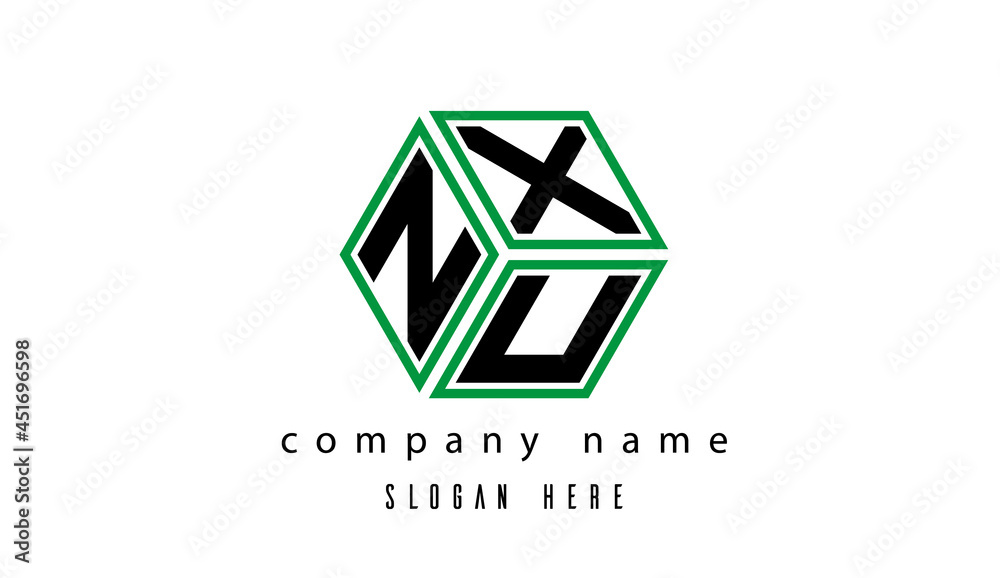 NXU polygon creative latter logo NXU polygon creative latter logo