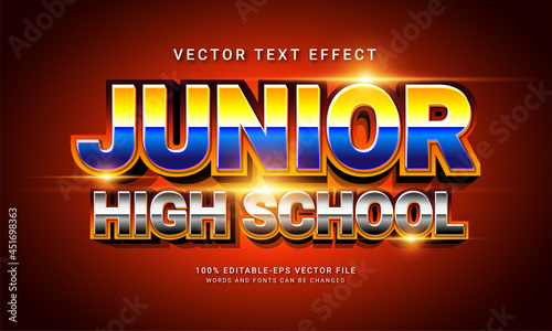 Junior high school editable text style effect themed education school