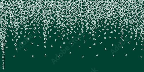 Falling sketch chalk numbers. Math study concept with flying digits. Ravishing back to school mathematics banner on blackboard background. Falling numbers vector illustration.