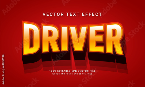 Driver editable text style effect themed transportaion concept