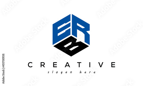 ERB letters creative logo with hexagon	