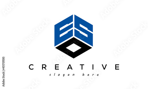ESO letters creative logo with hexagon	