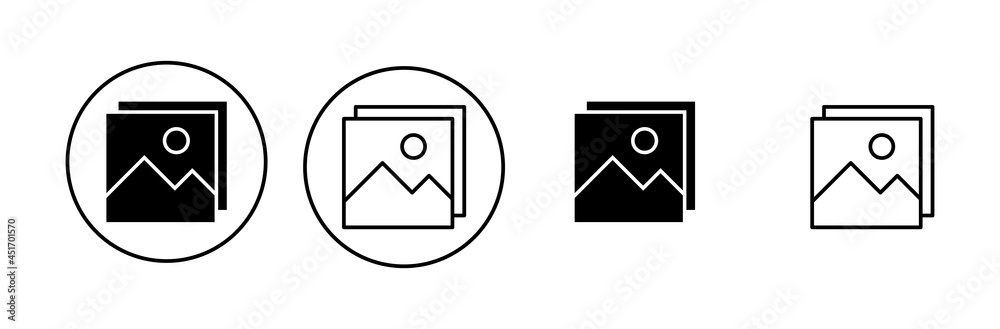 Picture icon set. photo gallery icon symbol