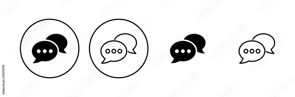 Chat icon set. speech bubble icon. comment icon vector. message. contact us Chat icon set. speech bubble icon. comment icon vector. message. contact us